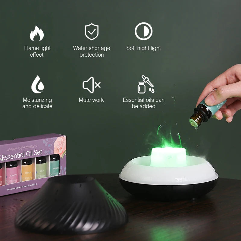 Humidificador Volcánico Con Luces Led